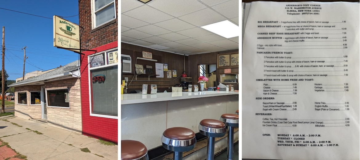 Anderson's Cozy Corner Menu